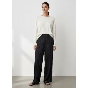 COS Black Plissé Crinkle Wide Leg Pants - HTF Size M Sold Out